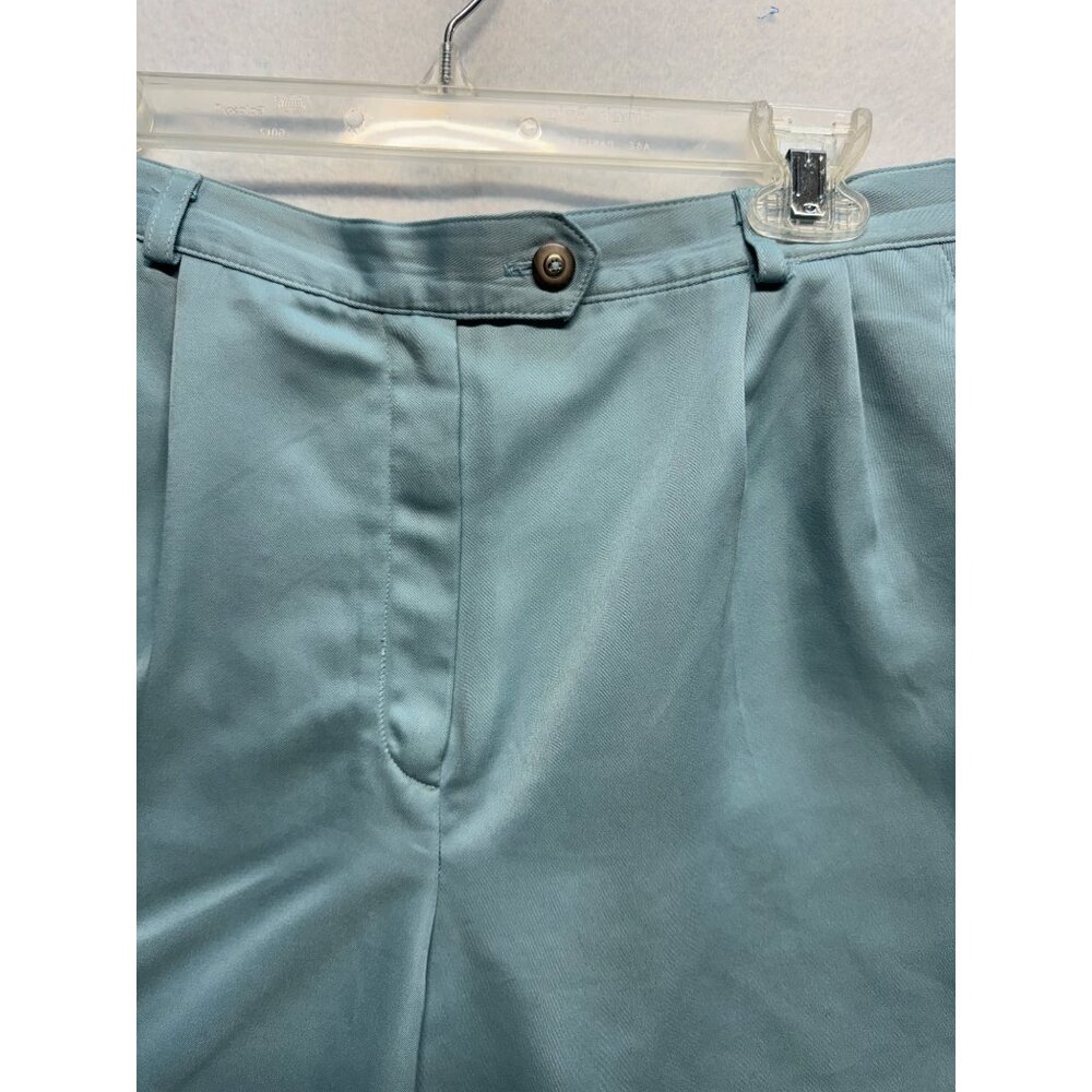 Vintage Light Blue High-Waisted Pleated Womens Shorts Size 12 - Picture 2 of 9